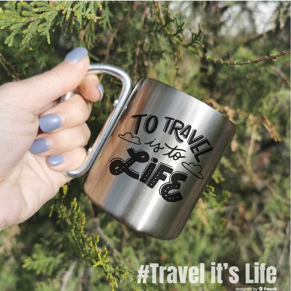 Cana Inox Cadou Personalizabila Drumetie Calatorie – Travel It’s Life