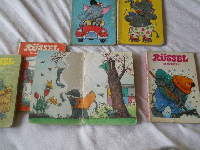 Set Russel 6 carti cartonate cu poze copii 1-3 ani Germania 1989-1990