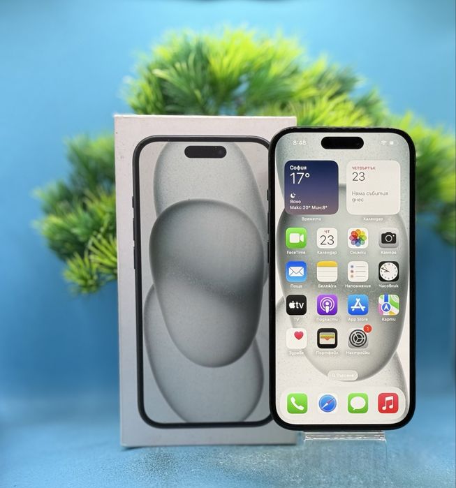 ГАРАНЦИОНЕН!!! Apple iPhone 15, 128GB, 5G, Black