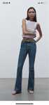 ZARA Woman 1975 Blugi usor evazati cu talie inalta masura 38
