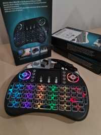 Tastatură mini, RGB, wireless, reîncărcabilă, telefon, tableta, laptop