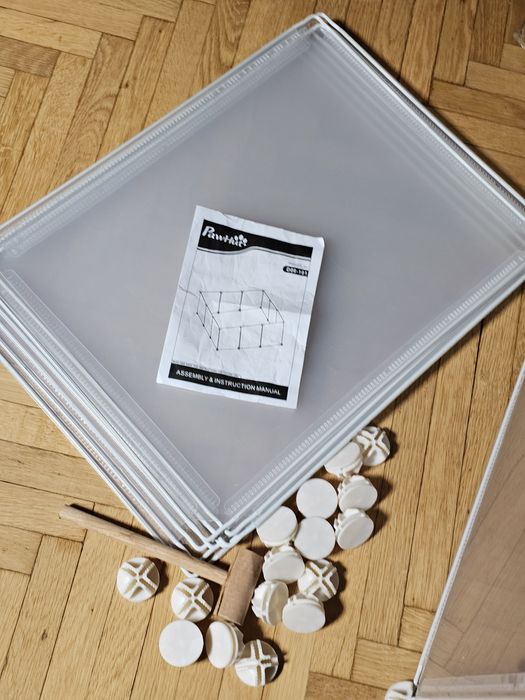 Carcasa modulara pentru animale PawHut, Metal/PP, 12 panouri, 35x45 cm