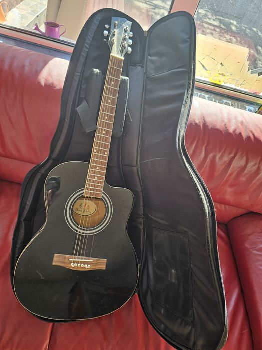 Chitara acustica music fidelity cu husa roksak