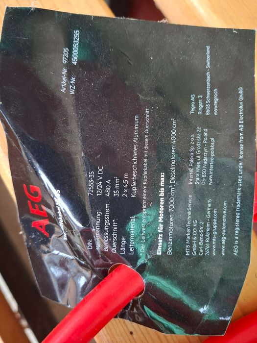 Cabluri curent auto AEG