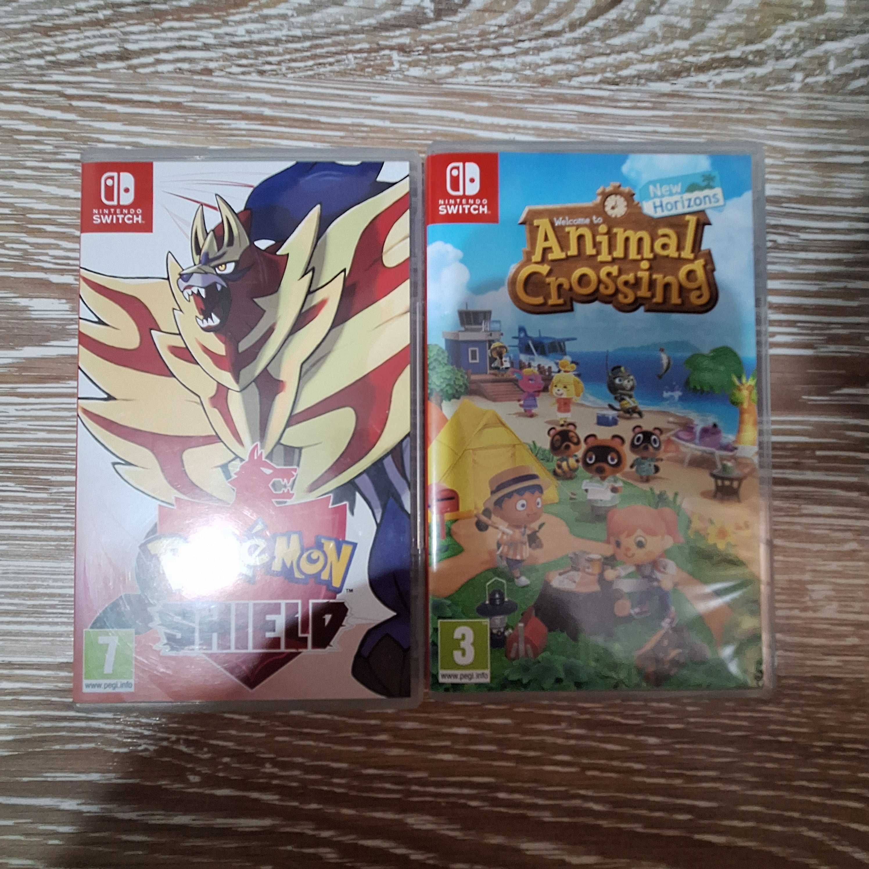 Vând jocuri Nintendo Switch. Animal Crossing si pokemon shield!