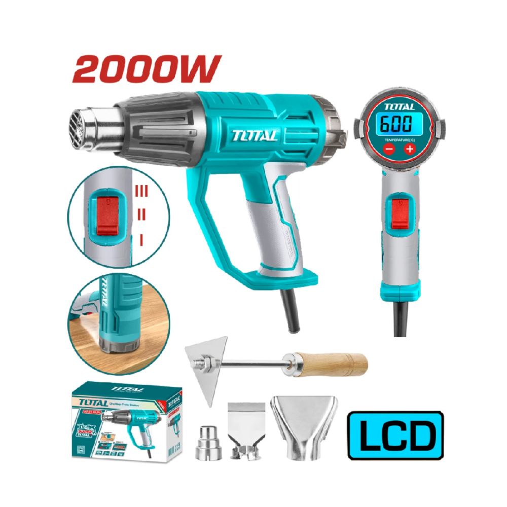ПИСТОЛЕТ За горещ въздух Total, 2000 W, + аксесоари