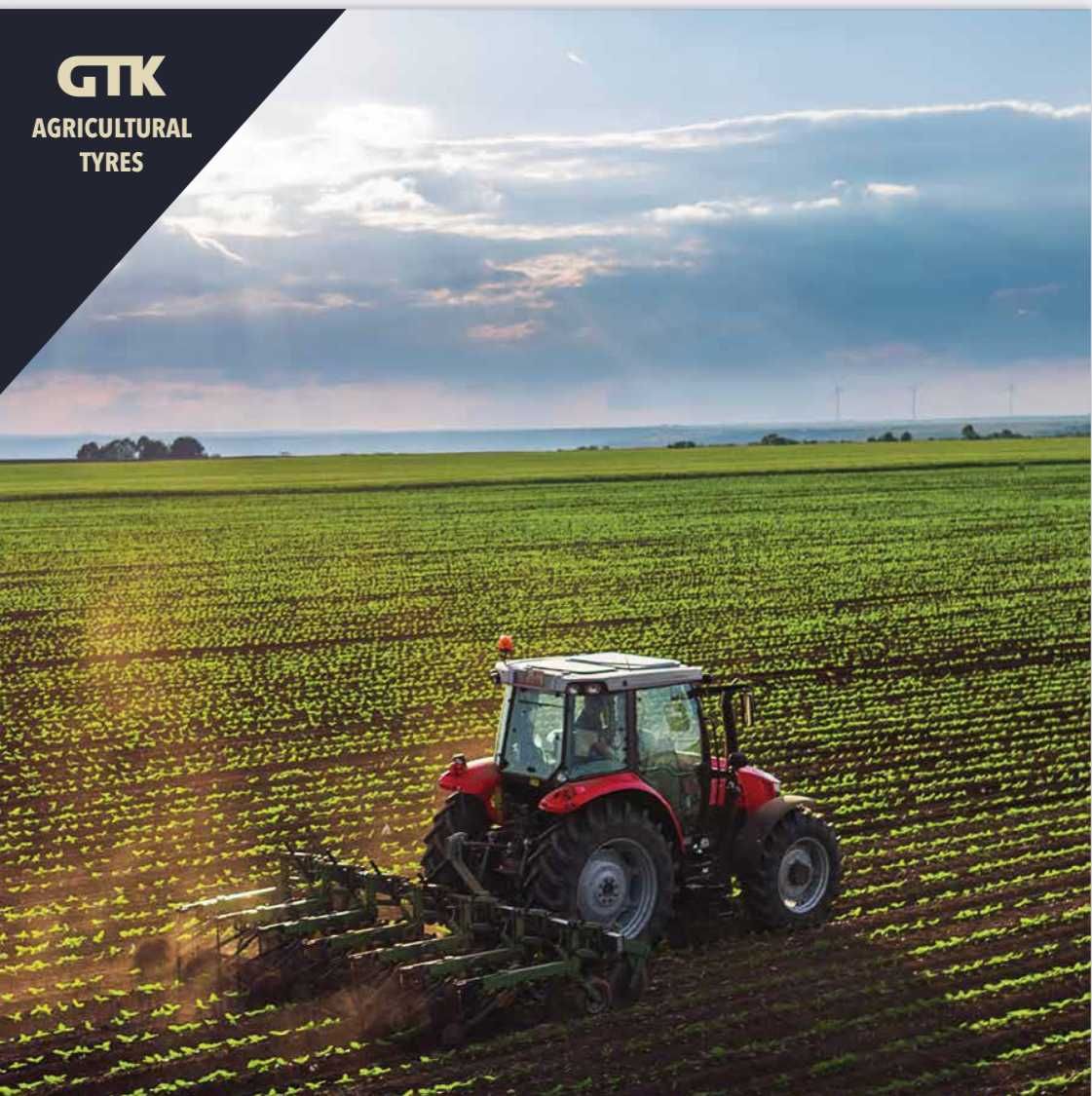 Гуми марка GTK селскостопански и индустриалнаи 10,20,24,26,32,38 цола