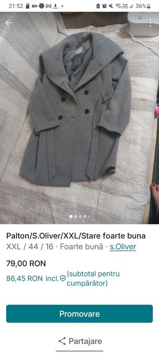 Palton stare foarte bună s.Oliver