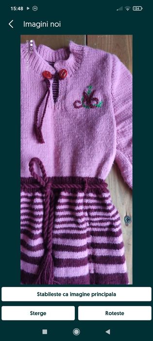 Rochita si basca din lana, crosetate manual