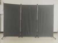 Paravan/perete despartitor, 215 x 170 cm, otel/poliester, negru