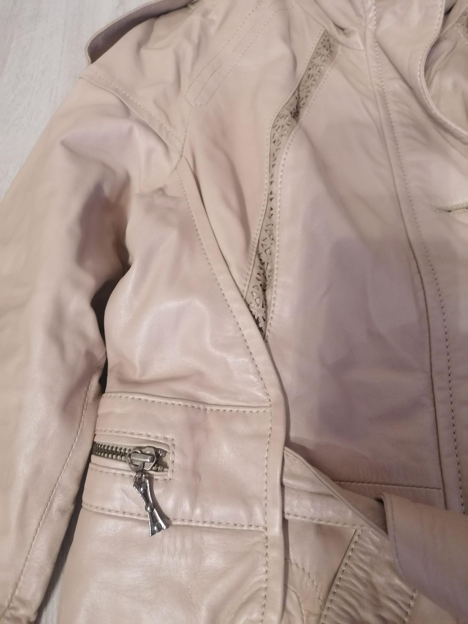 Geaca / palton dama din piele fina, mar 42 slim, noua, eleganta, model