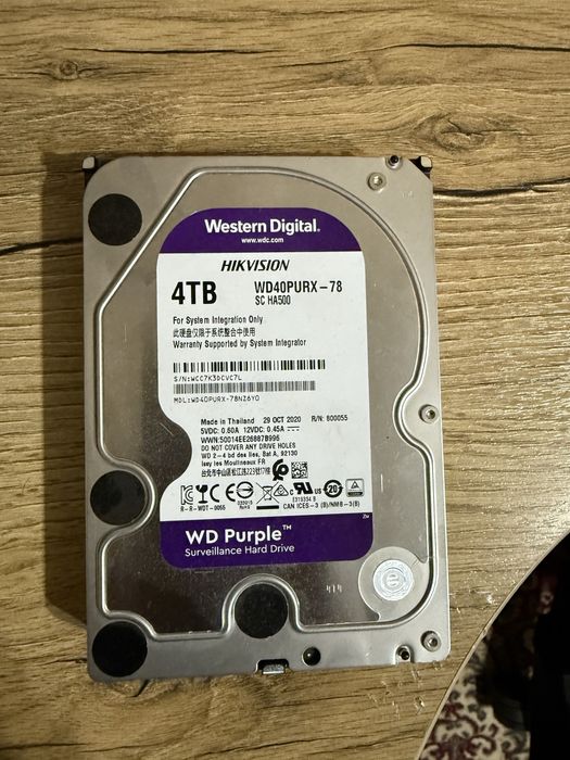Продается жесткий диск на 4tb WD Purple