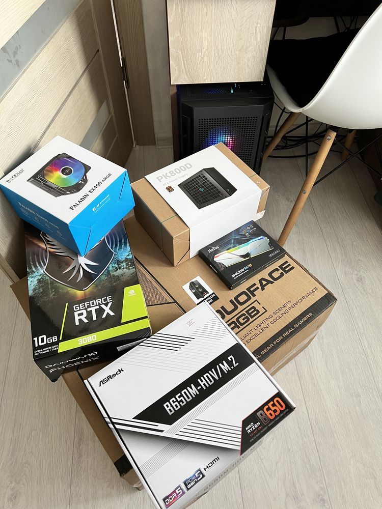 Мощный ПК R5 7500F/ddr5 32gb/rtx 3080/800w