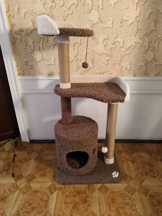 Домик когтеточка для кошек. Игровой домик. Зоодомики