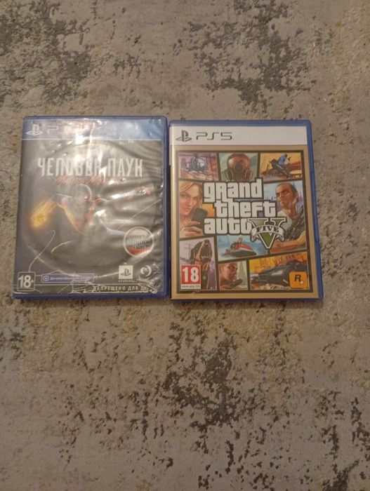 Продаю диск spider man miles morales и gta 5