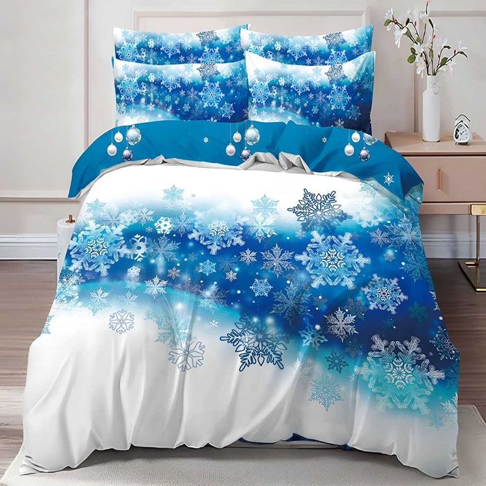 Двулицево коледно спално бельо (Реално изображение), 6 части