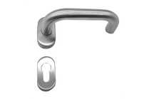 Maner inox satinat rozeta ovala interior/exterior (usi, porti)