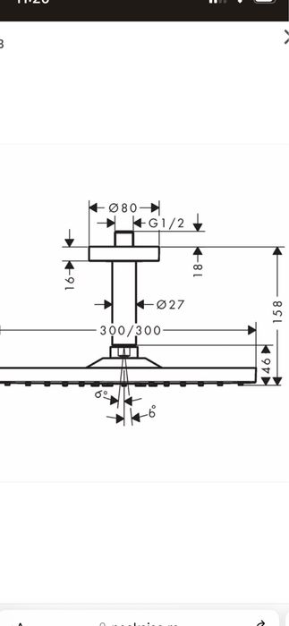 Vand palarie dus Hansgrohe, negru mat