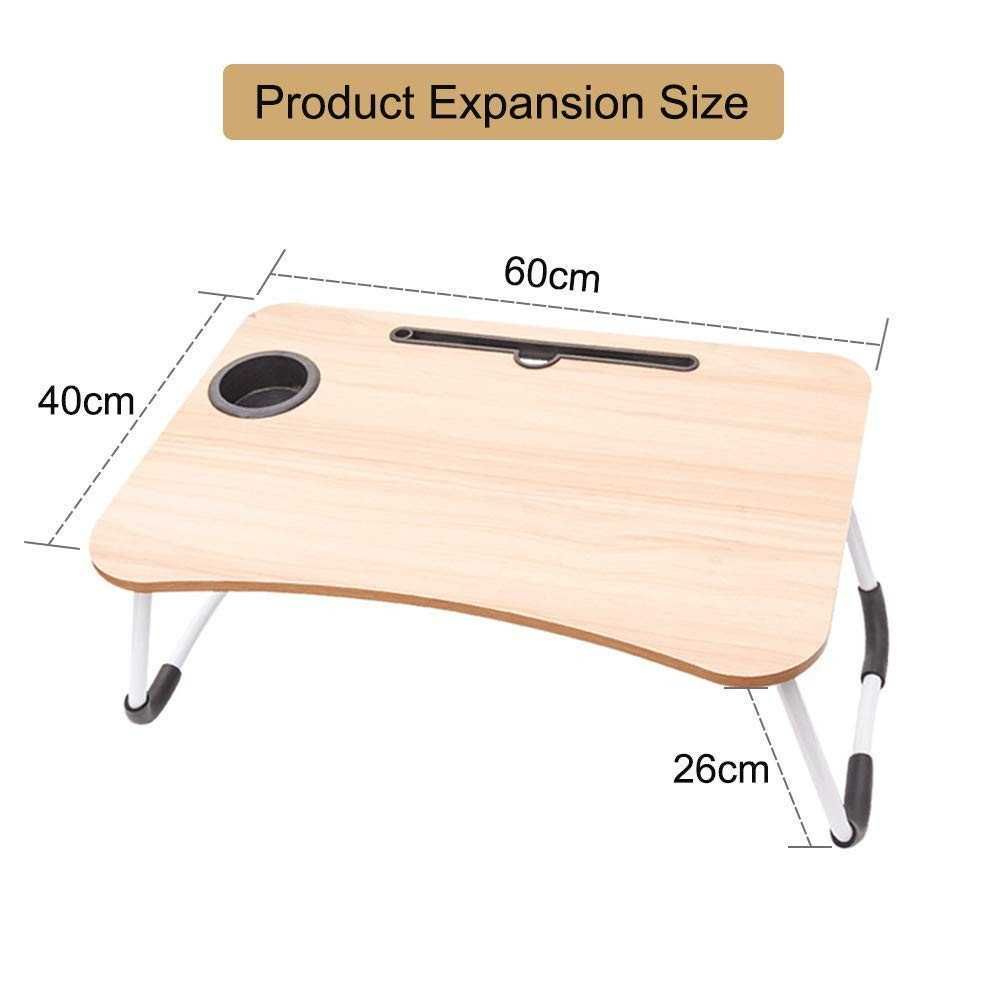 Преносима маса за лаптоп с поставка за чаша и таблет, сгъваема масичка