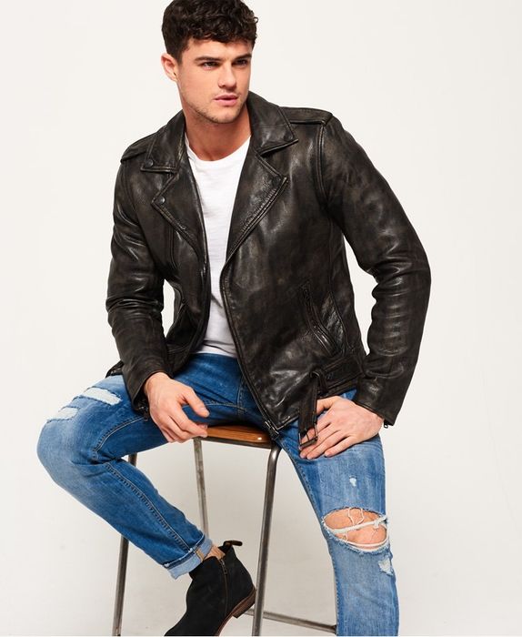 Superdry SD Endurance Custom Leather Jacket-почти ново, оригинално, XL