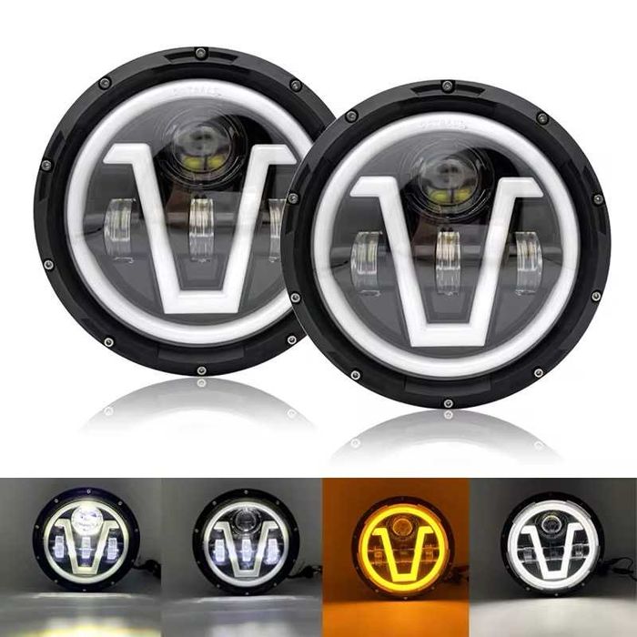 НОВ МОДЕЛ 200W 7 Инчови Диодни Фарове за Lada Niva Nissan Terrano и др