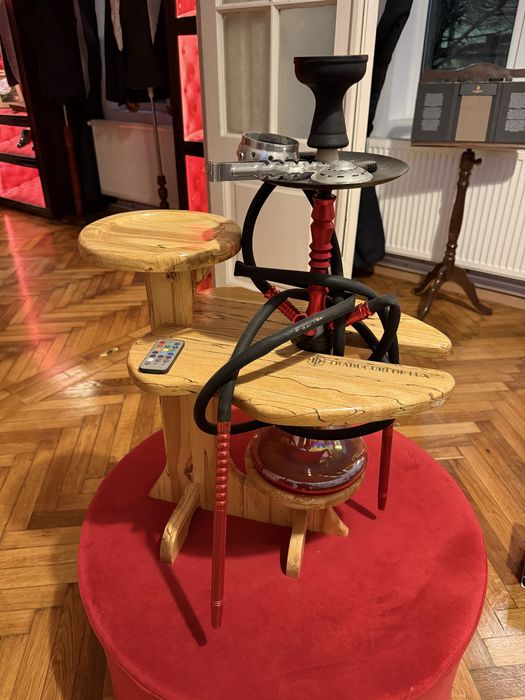 Masă profesională narghilea cu suport scrumieră și lumină Led