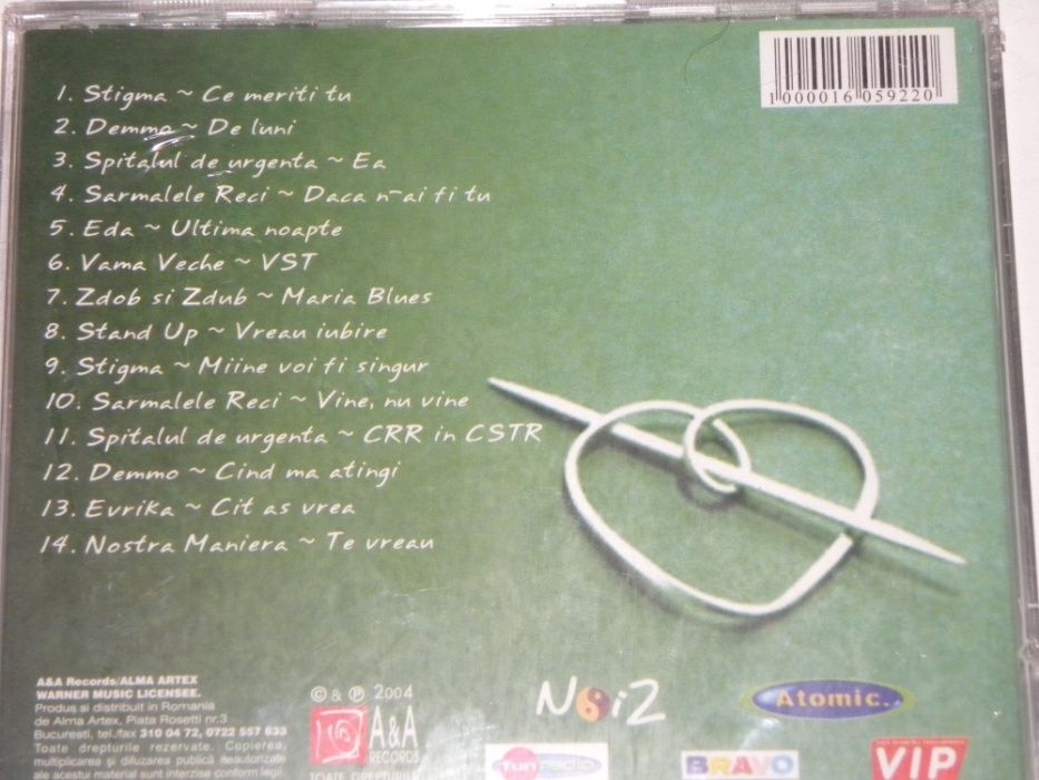 CD pop/rock:Directia 5,Gil Dobrica,A. Moldoveanu,Compilatii originale