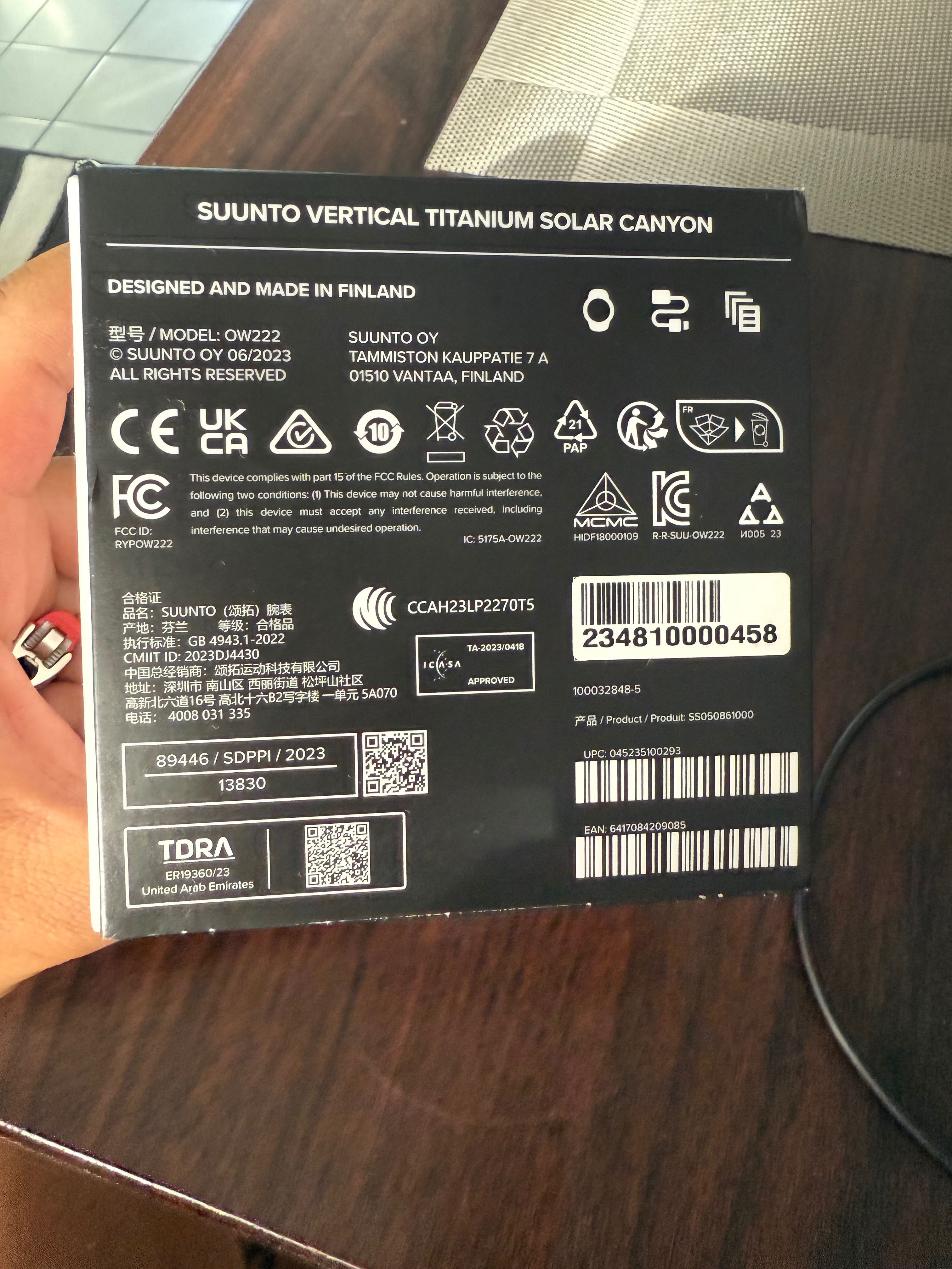 Suunto Vertical Steel Solar Canyon GPS Sport Smartwatch