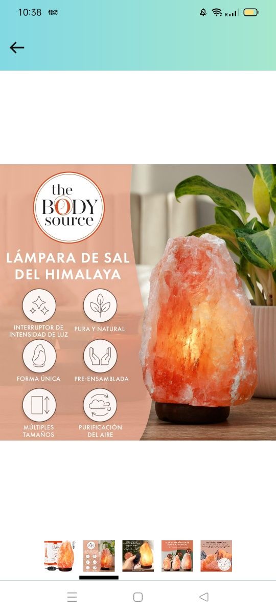 Lampă cu sare de Himalaya The Body Source (2-3 KG) cu dimmer - 100% na