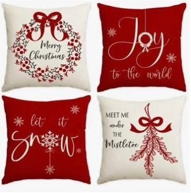 Комплекти от 4бр. коледни калъфки за декоративни възглавнички 45х45см.