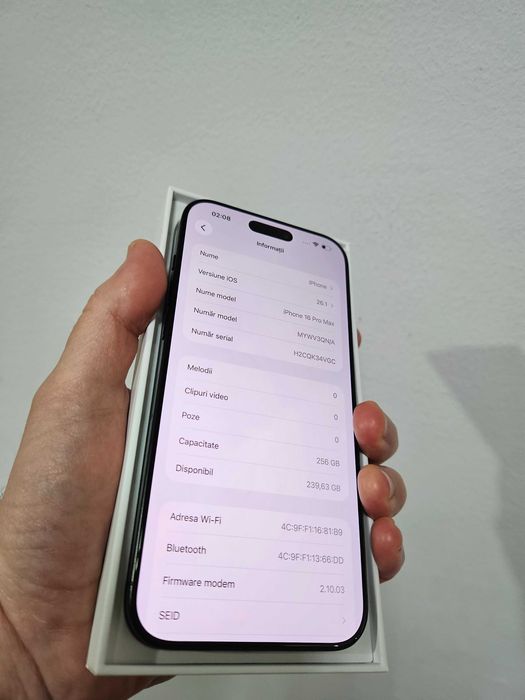 Iphone 16 Pro Max 256 Gb impecabil la cutie.