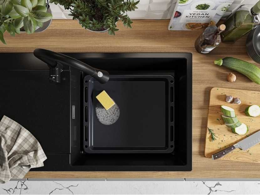 Кухненска Мивка от гранит модел Сан Франциско 900 x 500 mm - графит