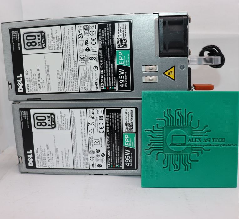 2 x Sursa Alimentare Server Dell 495W 80+Platin 94% EPP 40.57A 0TH1CT
