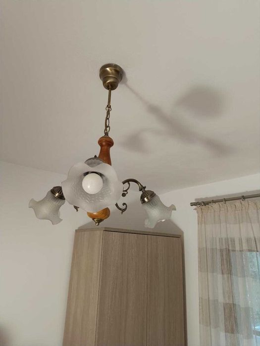 Candelabru cu 3 brate lemn/metal