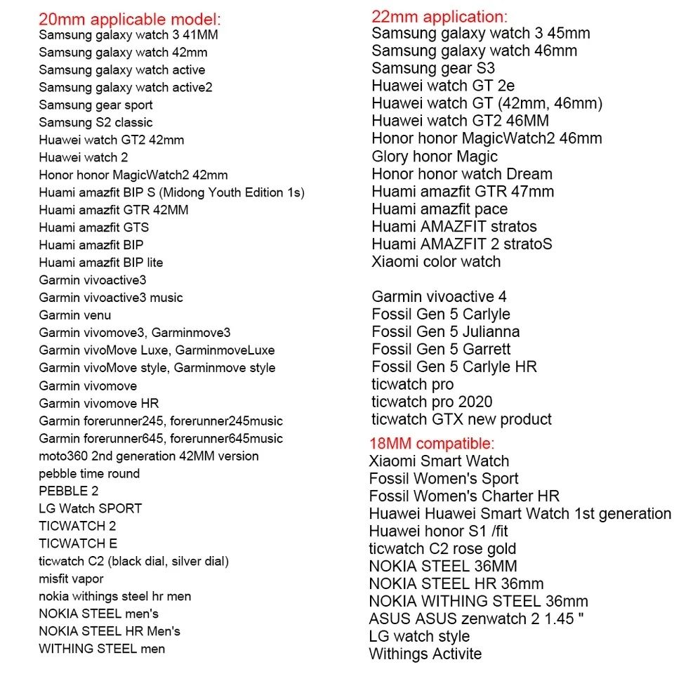 Метални верижки/каишки  неръждаема стомана за SAMSUNG HUAWEI 20/22мм.