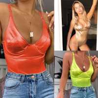 Body Top Maieu B1 portocaliu neon cupe intarite stil Zara