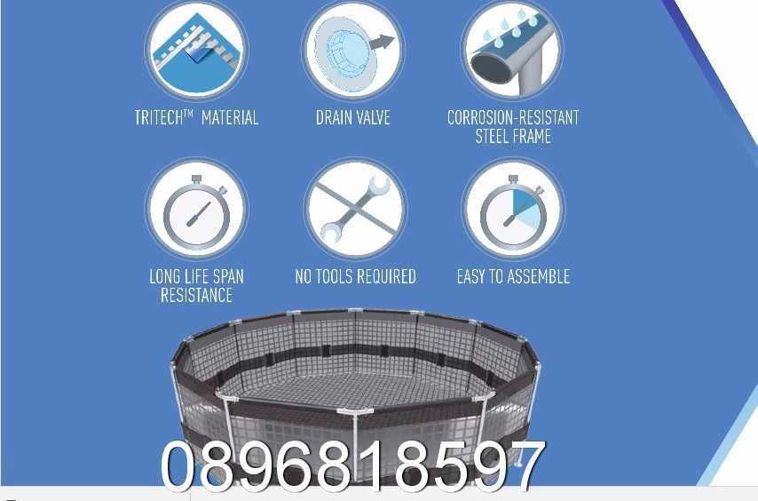 БАСЕЙН на конструкция BESTWАY STEEL PRO КРЪГЪЛ 366 X 76см( нова стока)