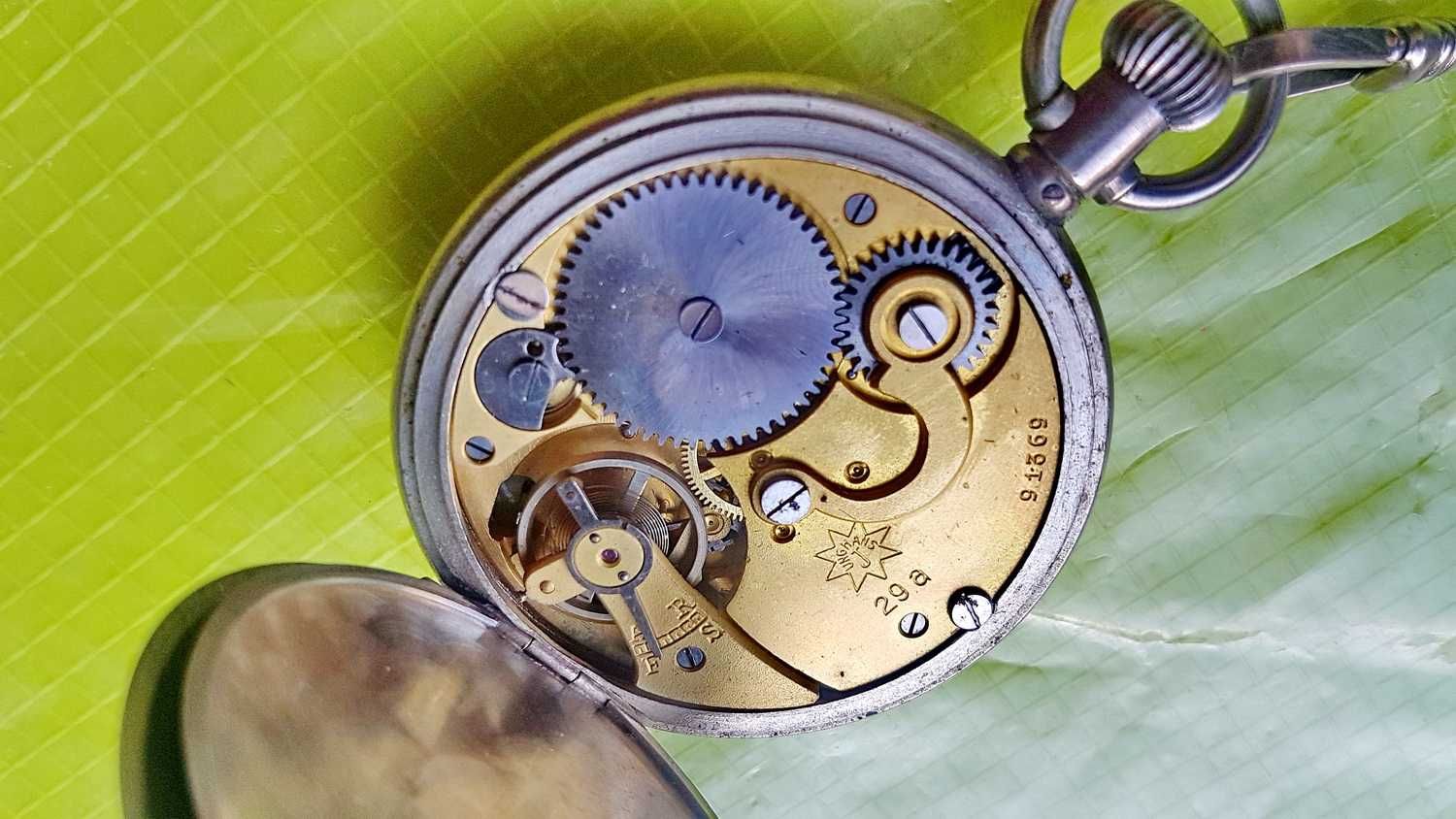 D306-Cronometru ceas buzunar JUNGHANS ART DECO .