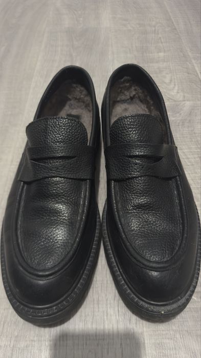 Зимня обувь кожанная полусапожки лоферы зимние