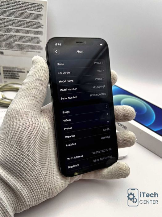 iPhone 12, 64GB, Black, 100% батерия, ОТЛИЧЕН, ГАРАНЦИЯ!