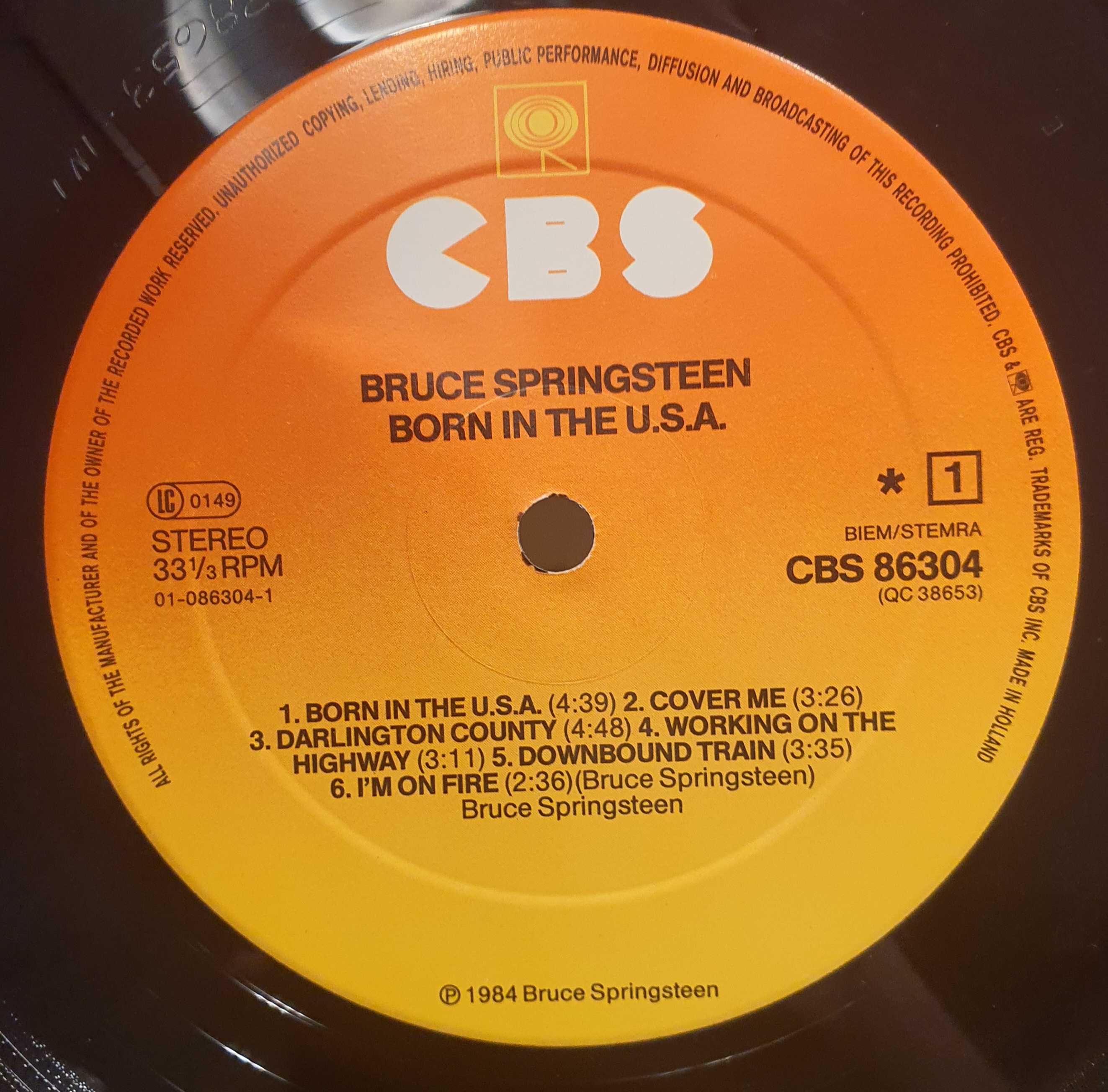 Vinyl Bruce Springsteen Born In The U.S.A. prima presă din EU din 84'.