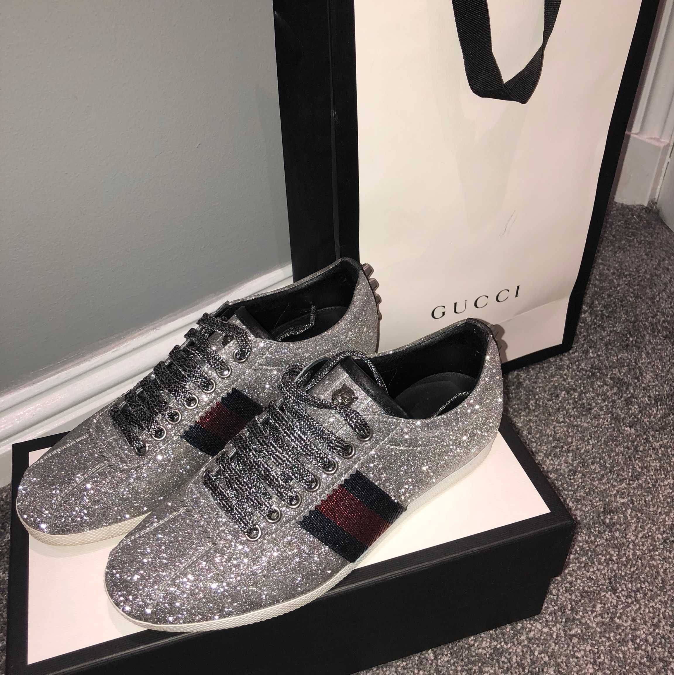 Мъжки обувки кецове GG Bambi Silver Glitter размер 45