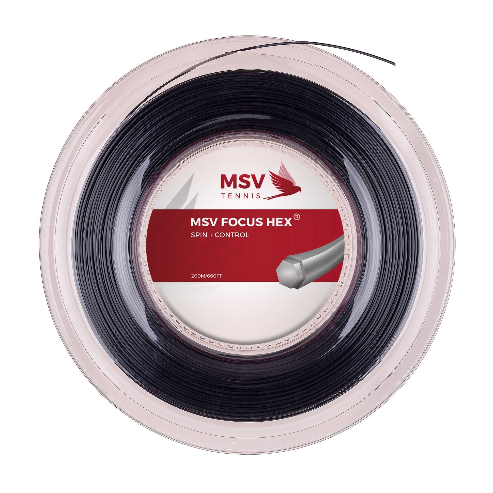 Racordaj tenis din rola MSV Focus Hex negru grosime 1.18 12m din rola