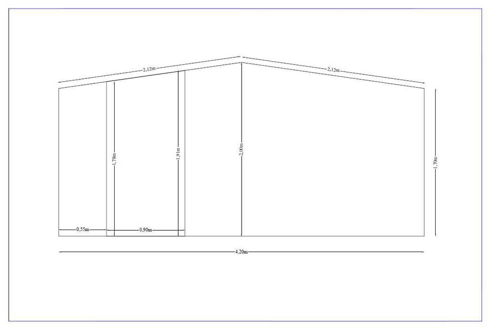Poarta din teava rectangulara 4.20 m cu usa acces pietonal inclusa.