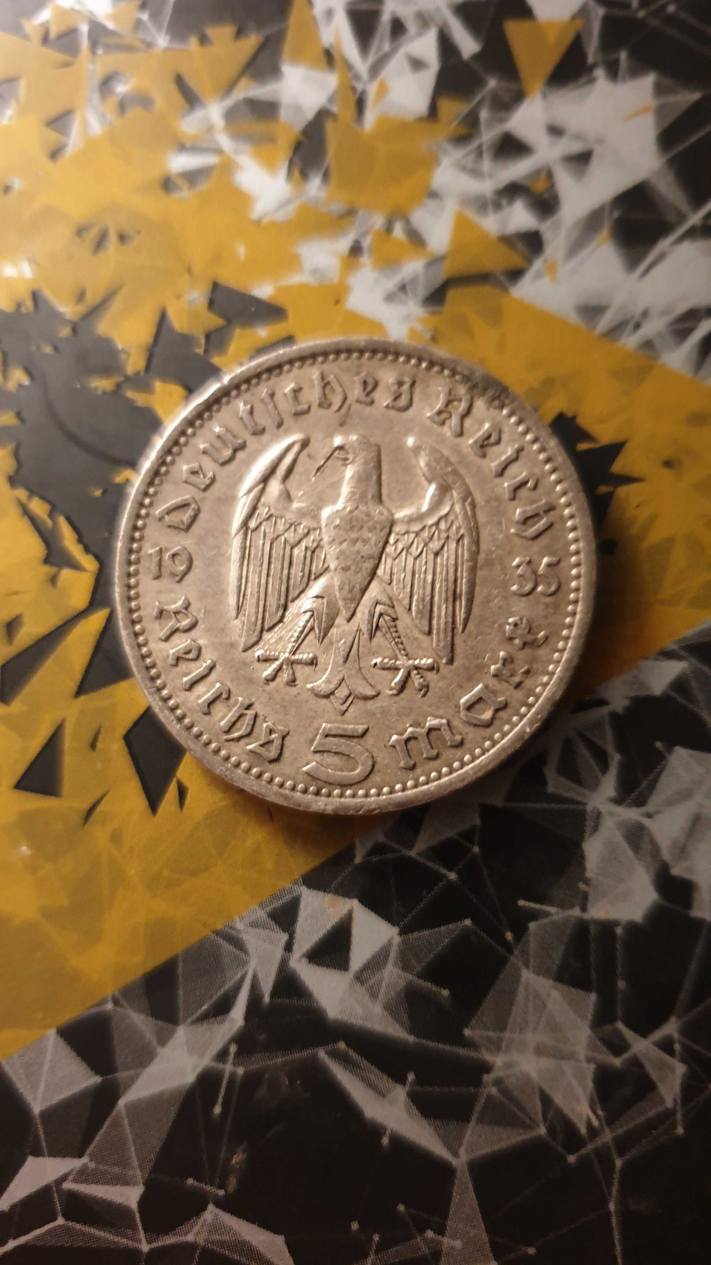 Moneda argint Deutches Reich Mark 1935 argint