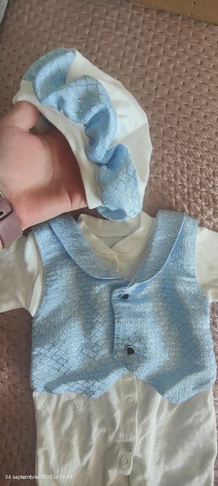 Salopeta eleganta bebe tip costumaș