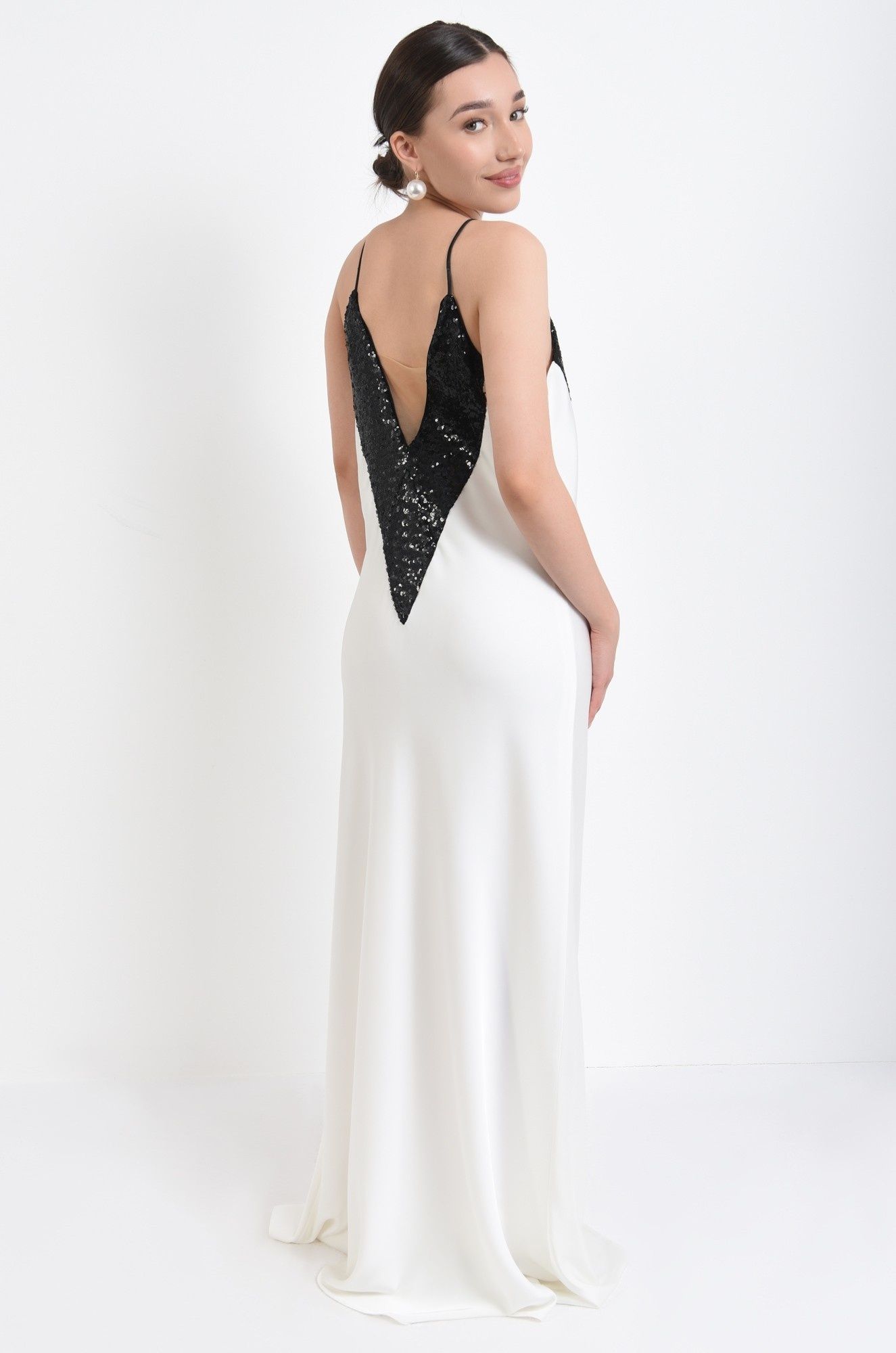 Rochie bicolora cu decolteu in V - Poema
