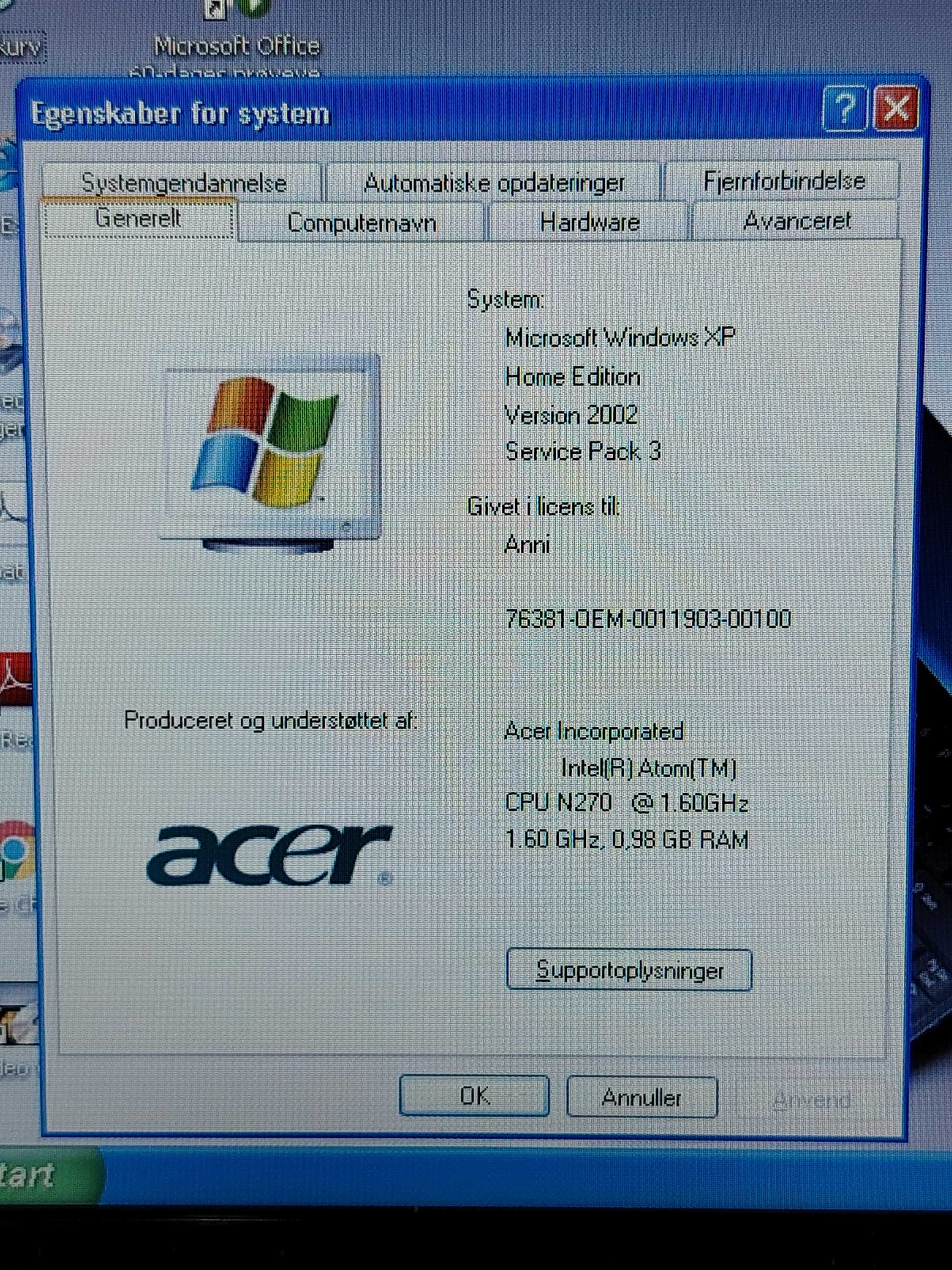 Laptop Acer aspire one series, diagonala 9 inch