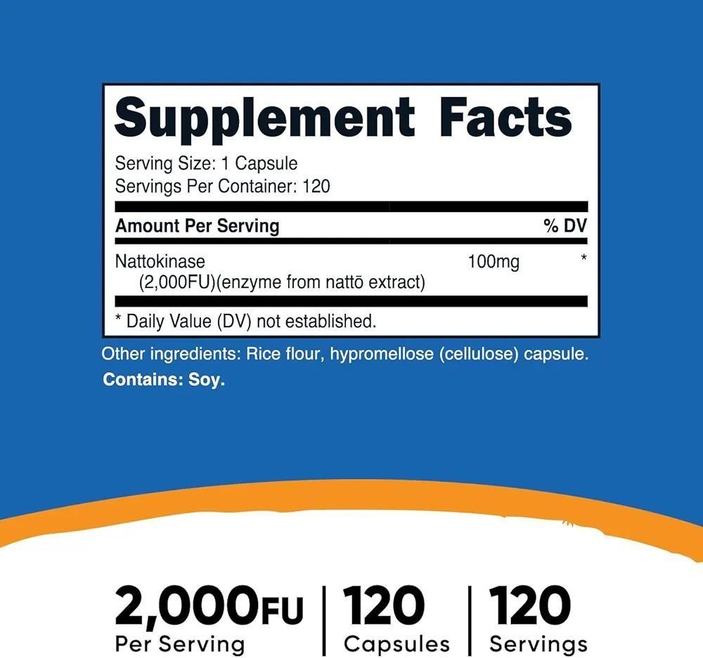 Наттокиназа, Nattokinase 120 капсулы