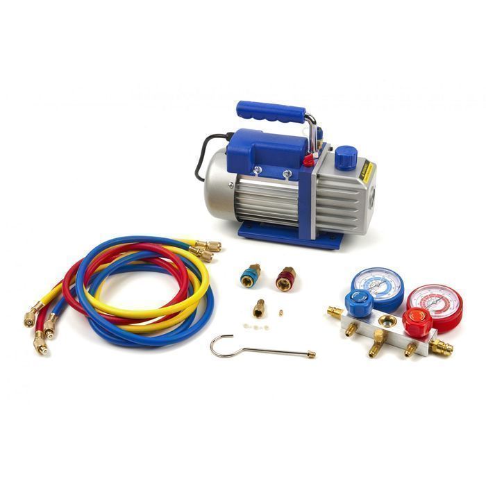 Pompa de vid cu 1 etapa cu set de manometre 2 porturi 85l/min hbm